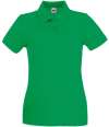SS89 630300 Fruit of the Loom Lady-Fit Premium Cotton Piqué Polo Shirt Kelly Green colour image